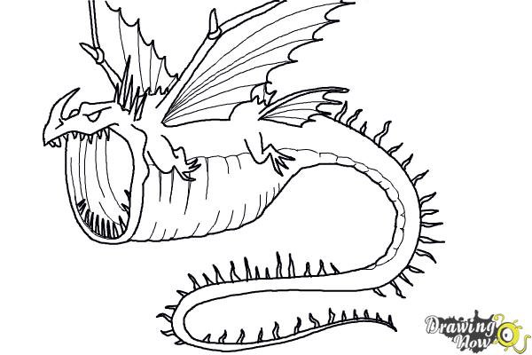 How to Draw a Thunderdrum Dragon from How to Train Your Dragon | DrawingNow