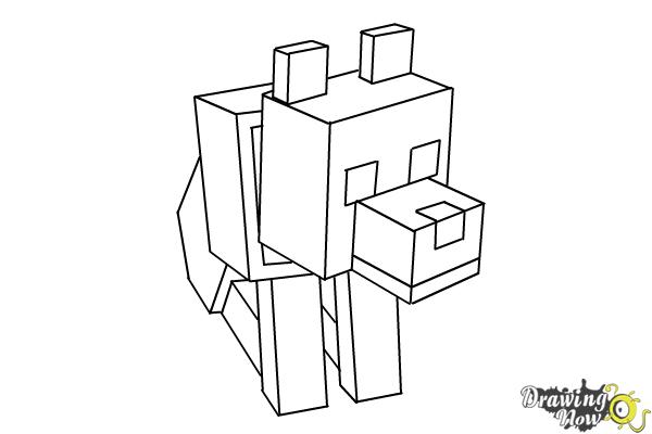 How to Draw a Minecraft Wolf | DrawingNow