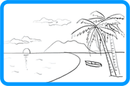 Beach coloring page