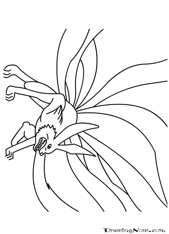 Naruto Nine Tailed Fox Cloak Coloring Pages Coloring Pages