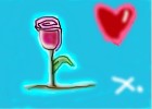 Rose heart and X