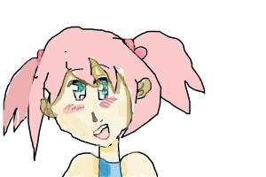 girl with short pigtails