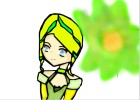Yellow and green anime girl XD