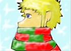 Blonde kid in a scarf