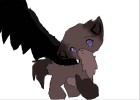 anime wolf with black wings