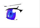 Blue and purple anime eye