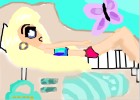 A girl sunbathing