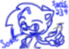 sonic with blue outline