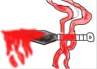 kunai with blood