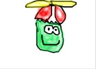 Green puffle with proppler hat