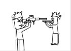 2 men aiming