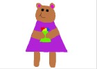 Teddy Bear Holding Flowers x3