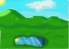 Hills and lake