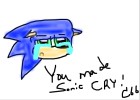 sonic the hedgehog is crying!