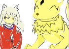 inuyasha with kirara  (no more ink!)