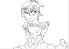 Uncolored Anime Princess