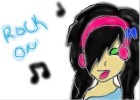 Emo girl listening to music