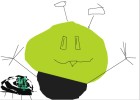 Green and blue alien