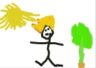 how to draw a stick man with hair