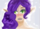 Purple hair, Green eye's