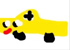 yellow racing car