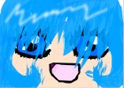 Blue hair anime girl