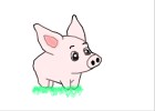how to draw a cute little piglet