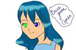 Blue From Green Anime Girl