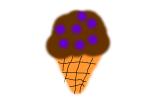 choc. icecream cone with sprinkles