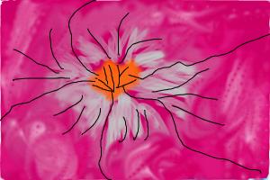 draw a closeup flower
