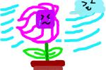 Flower being blown