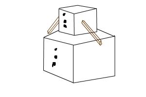 how to draw a minecraft snowman