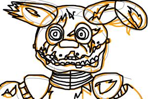 how to draw an uncolored golden bonnie