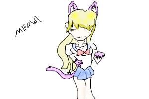 how to draw anime girl cat