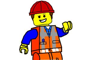 How to draw Emmet from the lego movie