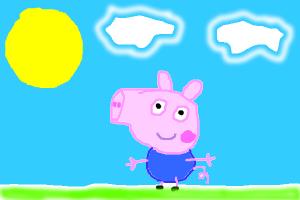 how to draw george from peppa pig