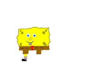 How To Draw SpongeBob with One leg and no arms