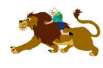 jake as a lion with finn