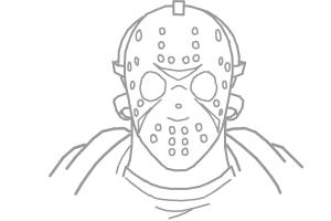 EASY How to Draw JASON VOORHEES MASK 