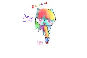 Lets draw 2:  human raninbow dash