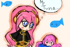 Megurine Luka chibi and her uninvited guest