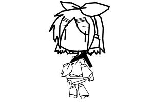 (No Color) how to draw Rin Kagamine