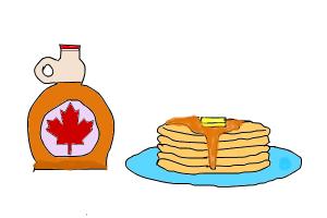 pancake and siyrup mample