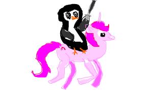 penguin on a unicorn