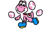 Pink Yoshi and her eggs