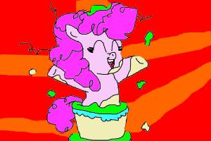 Pinkie Pie Jumping out of Cake