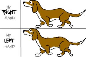 Right and left hand drawing (difference)