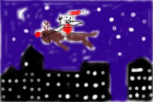 Santa over city