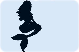 silhouette of a mermaid
