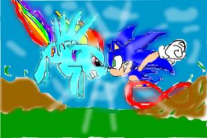 sonic the hedgehog vs rainbow dash